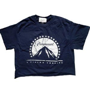 Paramount Pictures Crop Top Tshirt Womens Medium Navy Blue Hollywood California